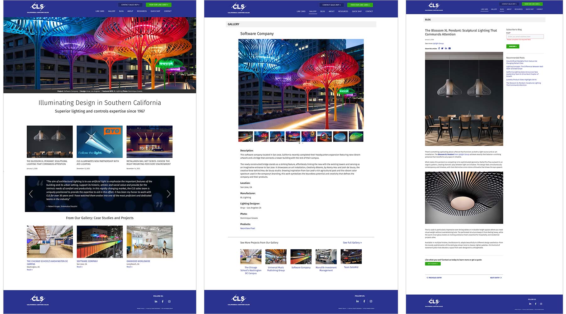 California Lighting Sales website designed by Bynder Group