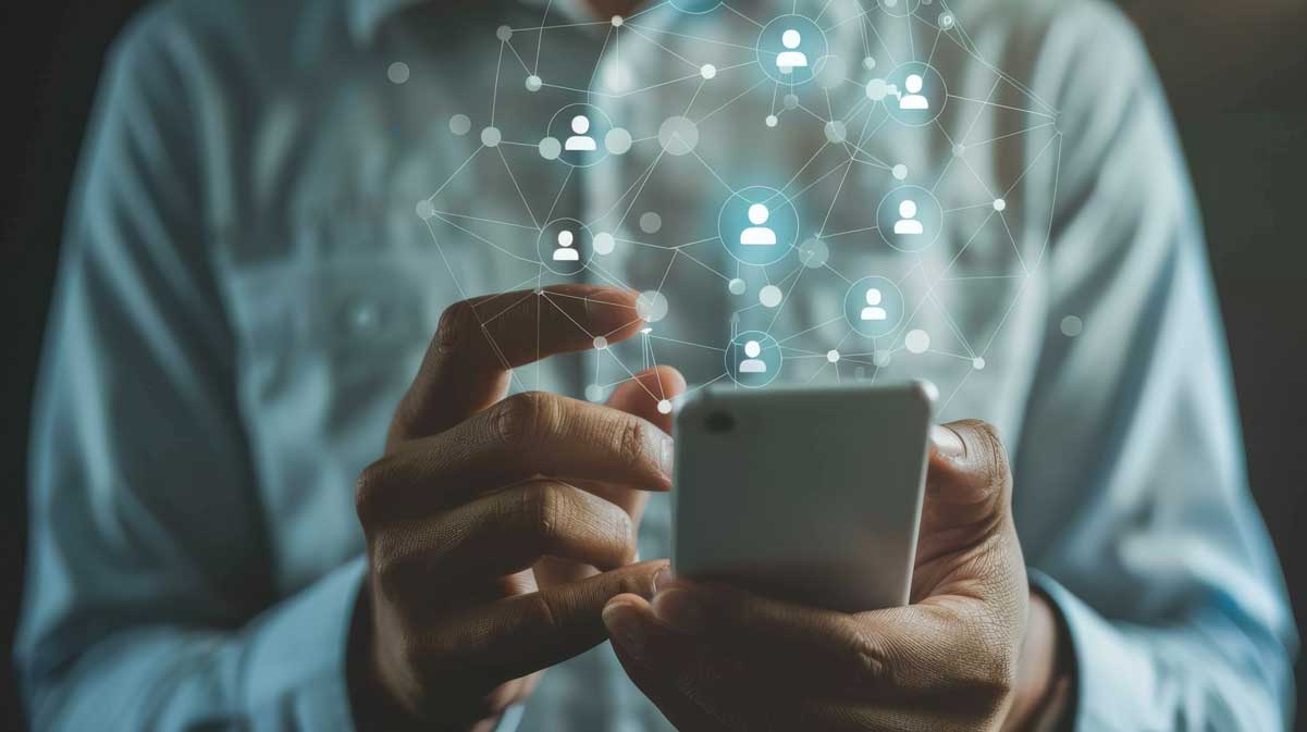 architect accessing contacts from a phone